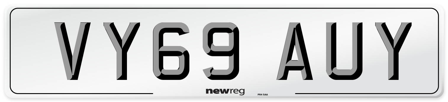 VY69 AUY Number Plate from New Reg